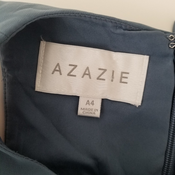 Azazie Lindie A-Line Pleated Chiffon Floor-Length Bridesmaid Dress Size A4 - Picture 11 of 15